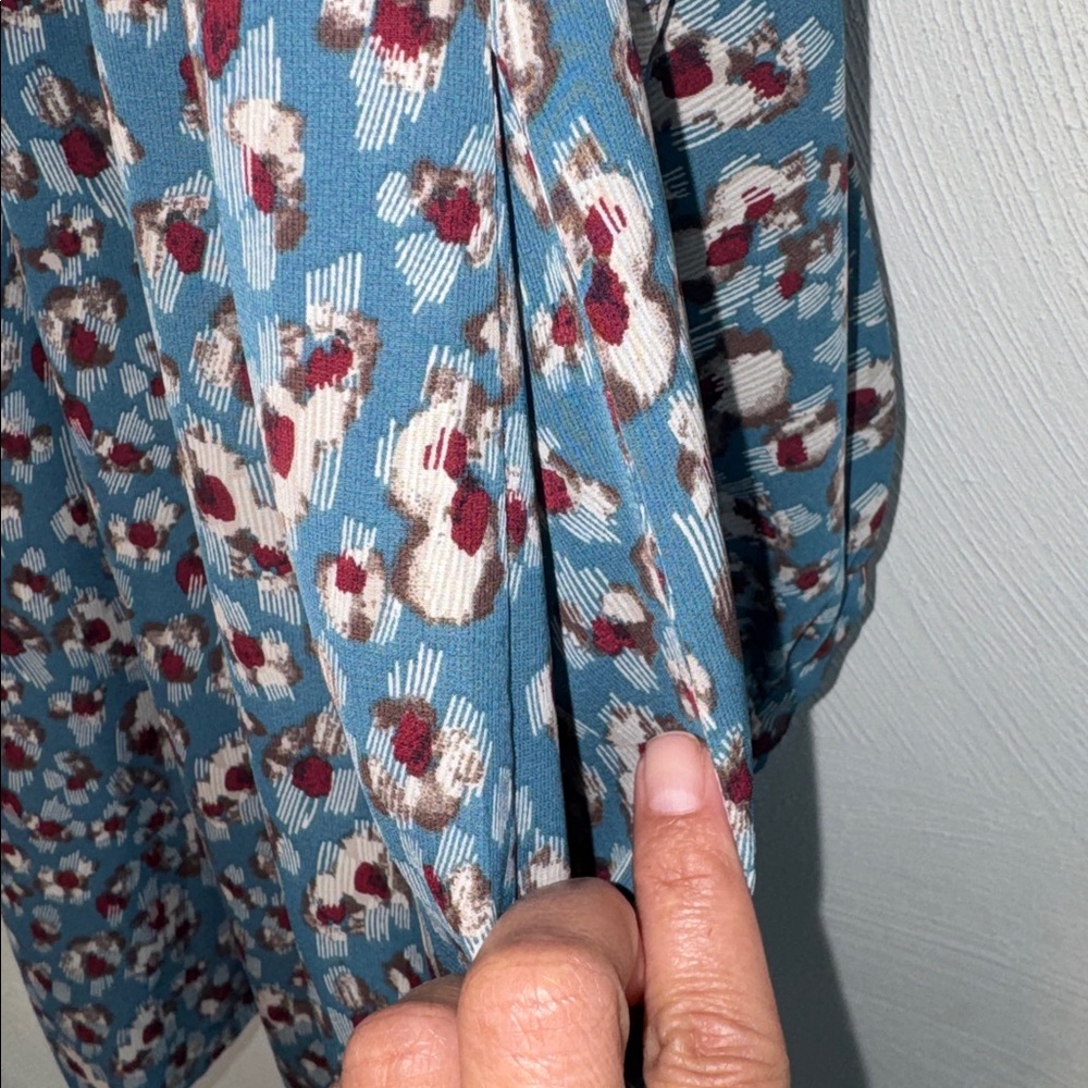 Umgee Baby Doll Midi Patterned Dress with Pockets. - Picture 4 of 7